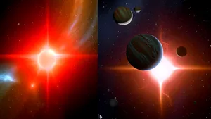 Telescopul Webb a detectat vapori de apă într-un sistem stelar din apropiere