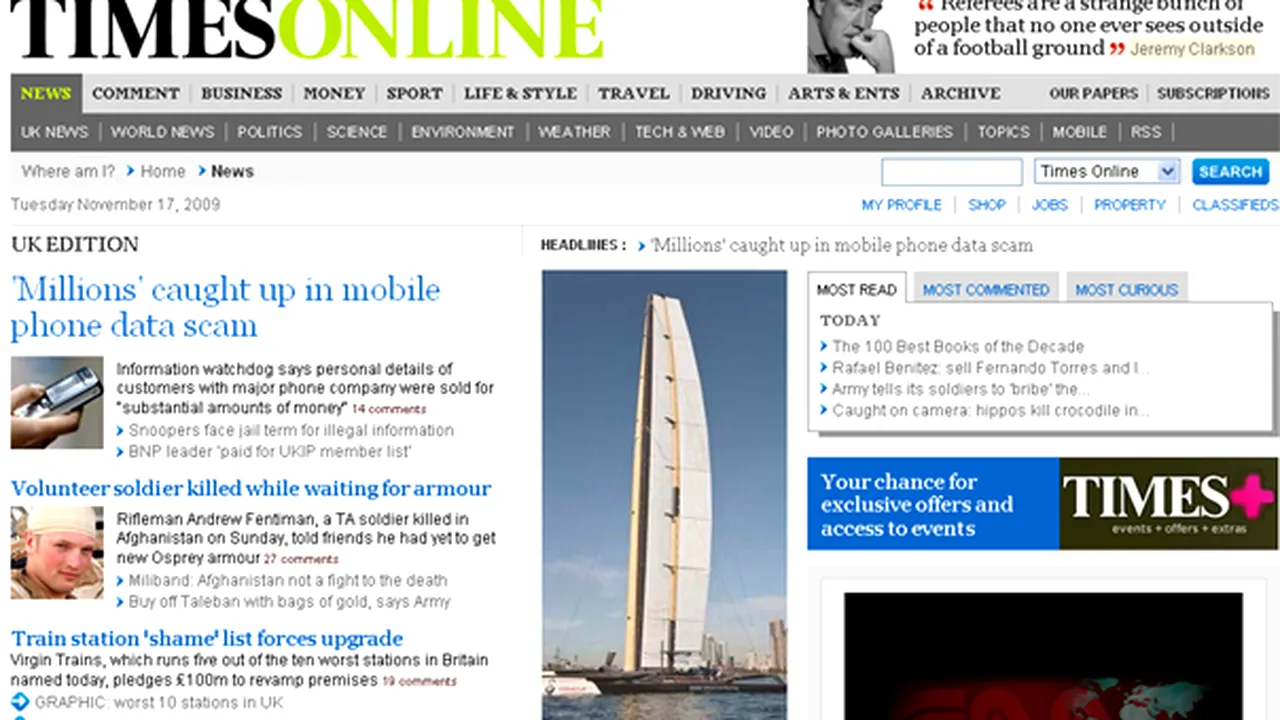 Times introduce o taxă pentru acces la conţinutul său online