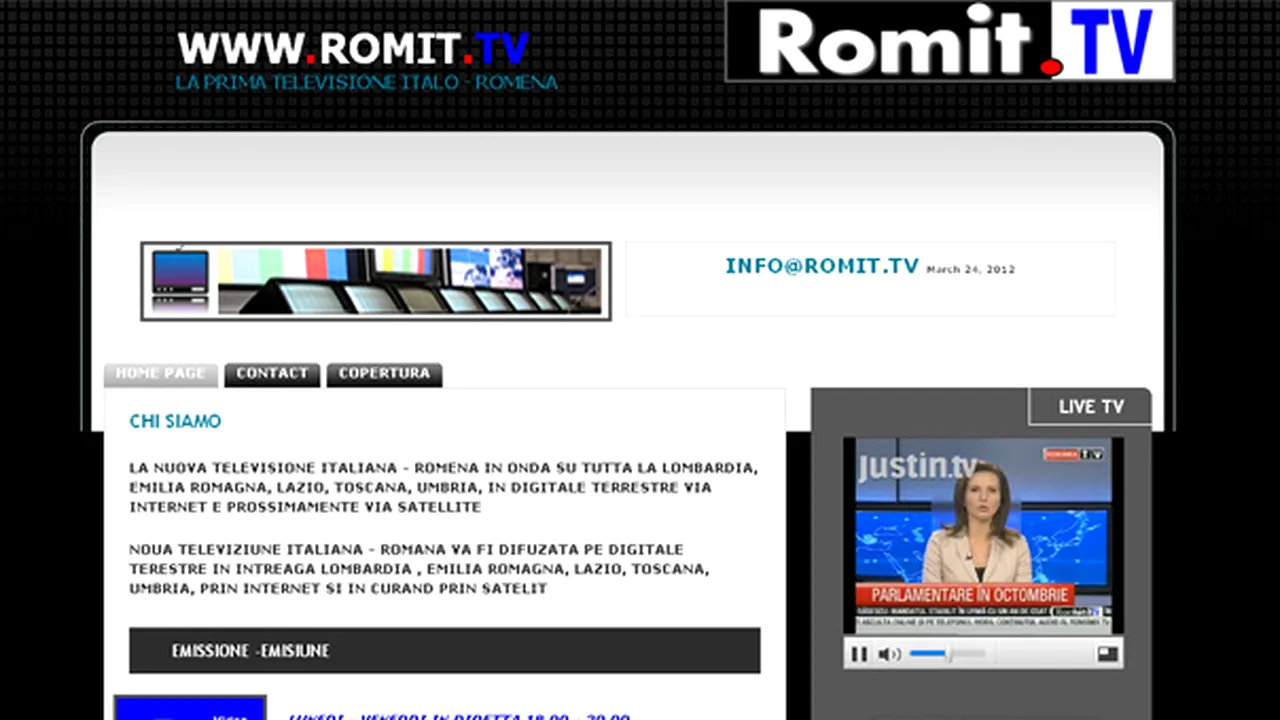 Prima televiziune româno-italiană, Romit TV, s-a lansat la Roma