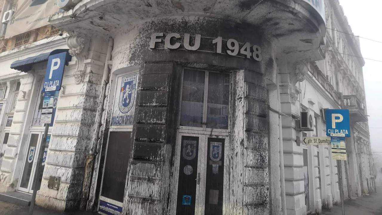 A fost vandalizat magazinul oficial al clubului FCU Craiova 1948