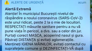 Departamentul de Situaţii de Urgenţă a emis o alertă privind nivelul de răspândire a noului coronavirus