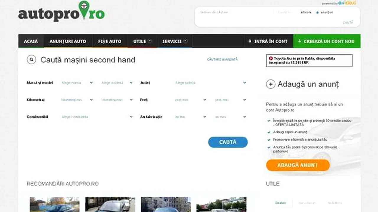 Vrei să îţi vinzi maşina? Intră pe autopro.ro!