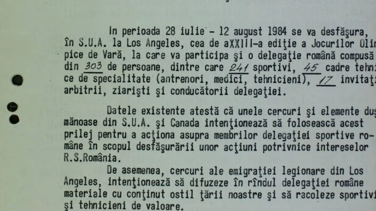 Cu Securitatea la Olimpiadă. CNSAS: zeci de informatori în delegația României la Los Angeles 1984