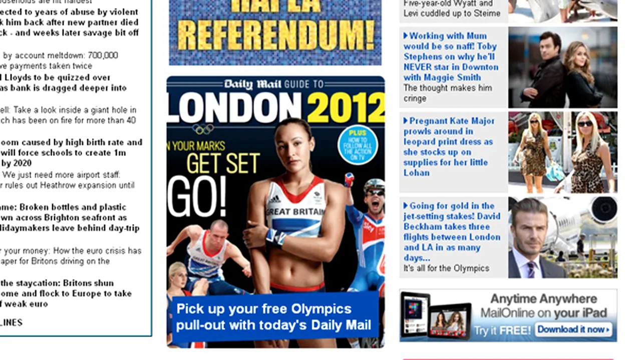 Bannere cu mesaje de chemare la referendum pe paginile Daily Mail, The Sun şi în alte publicaţii europene - GALERIE FOTO