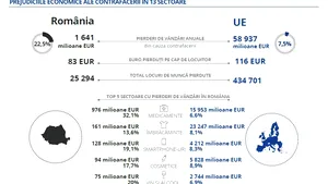 România pierde anual peste 1,6 miliarde euro din cauza contrafacerii produselor - studiu