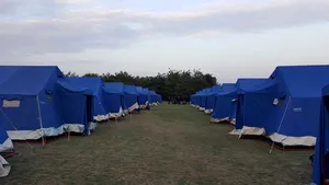 Cum arată tabăra de refugiaţi construită de România la graniţa cu Serbia. Primele 50 de corturi au fost ridicate duminică  - FOTO şi VIDEO