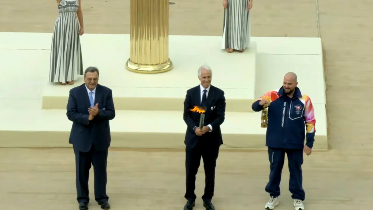 Italia a primit flacăra olimpică pentru Jocurile de iarnă Milano–Cortina 2026