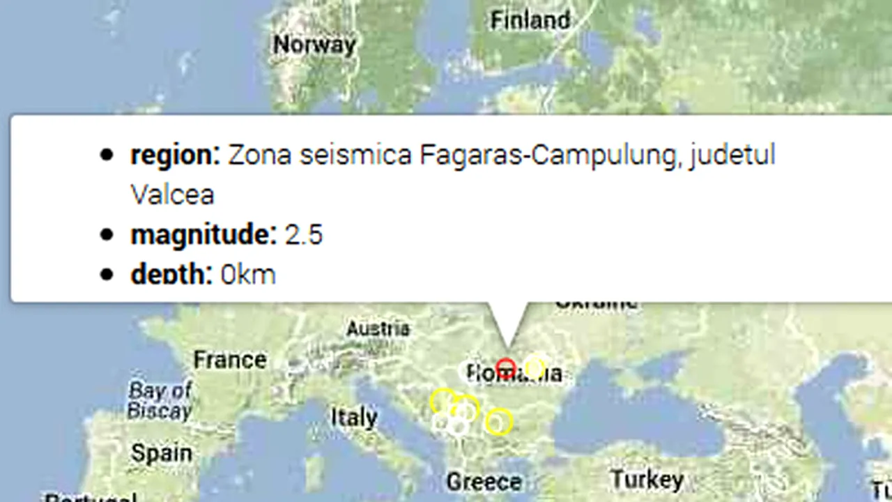 Cutremur de 2,5 grade în zona seismică Făgăraş-Câmpulung 