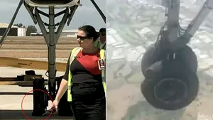 Clipe de suspans în aer: Un avion a fost nevoit să aterizeze de urgenţă după ce unul dintre cauciucuri a explodat | VIDEO