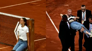 Incident în semnifinala de la Roland Garros. Partida a fost întreruptă după ce o fană a intrat pe teren şi s-a legat de fileu