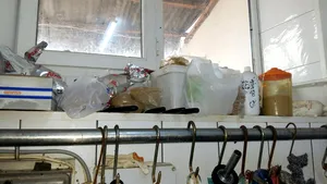 Sute de kilograme de carne într-o mizerie cruntă şi ustensile ruginite, descoperite la o carmangerie din Constanţa | GALERIE FOTO