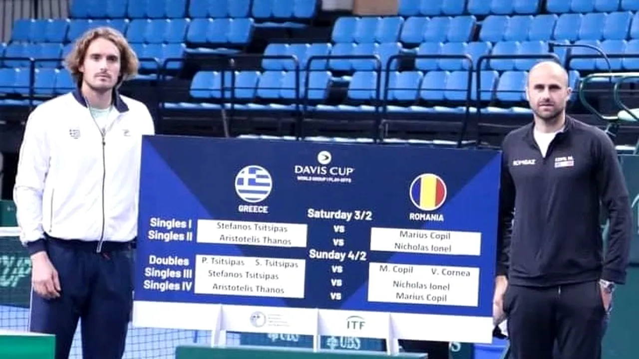 Tsitsipas-Copil, primul meci din cadrul întâlnirii de Cupa Davis Grecia-România