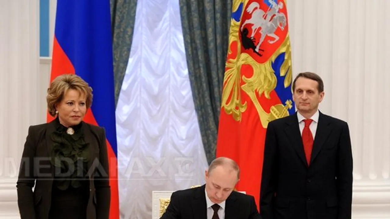 Consiliul Federaţiei ratifică tratatul privind alipirea Crimeei la Rusia