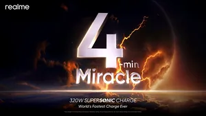 Realme revoluţionează încărcarea rapidă: tehnologia SuperSonic de 320W