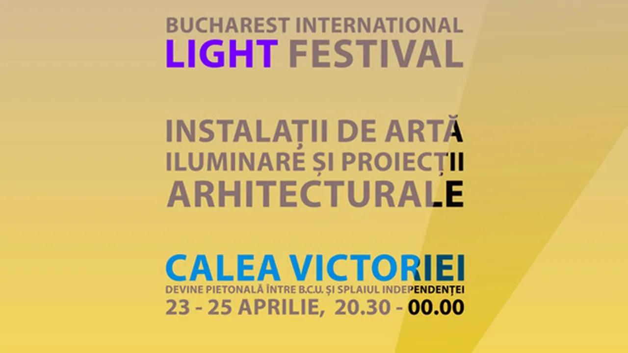 Prima ediţie a Festivalului Internaţional al Luminii Spotlight, între 23 şi 25 aprilie, în Bucureşti