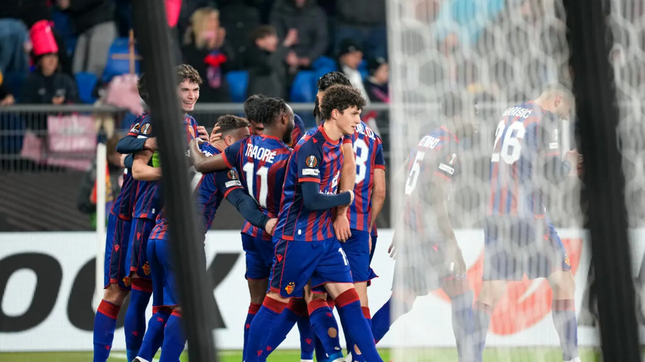 FCSB, înfrângere dureroasă la Basel: 3-1, după ce a jucat în 10 oameni din minutul 12