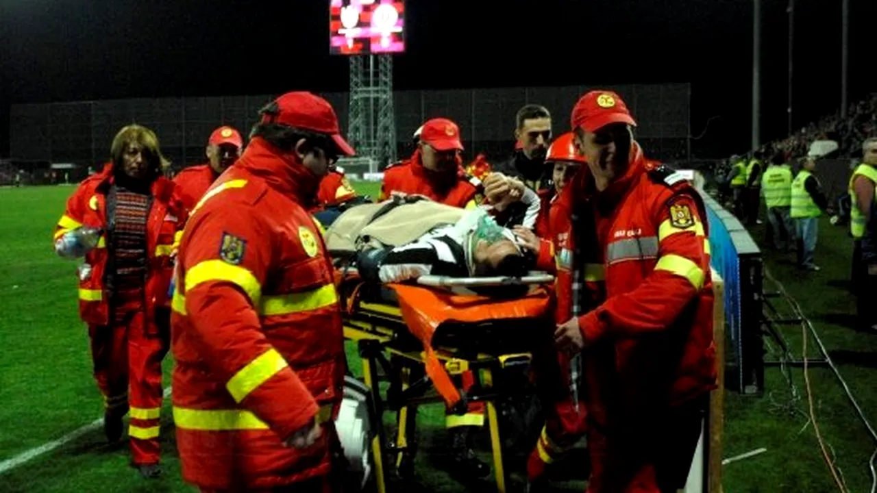 Niculescu a fost accidentat grav în urma unui fault în timpul partidei CFR - Universitatea Cluj - GALERIE FOTO