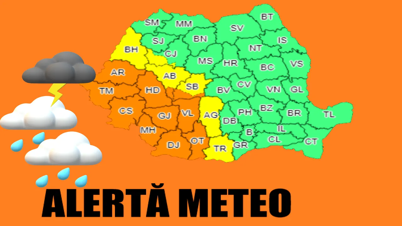 Cod portocaliu de inundaţii pe râuri din Caraş-Severin, Hunedoara şi Arad