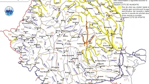 Cod portocaliu de inundaţii în Harghita, Covasna, Braşov, Botoşani şi Satu Mare. Cod galben de ploi pentru 18 judeţe