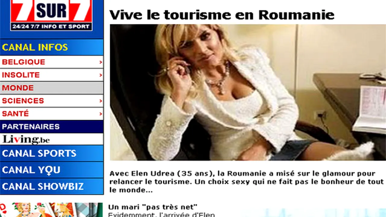 Elena Udrea în costum de baie i-a făcut pe belgieni să exclame: „Vive le tourisme en Roumanie”