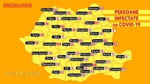 Harta cazurilor din România, publică pentru prima dată. Care sunt ”zonele roşii” din ţară şi unde sunt cei mai puţini infectaţi | FOTO