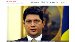 Declaraţiile lui Titus Corlăţean stârnesc reacţii în Marea Britanie. Daily Express: 