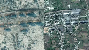 Oraşul Soledar, ras de pe faţa pământului. Imagini dinaintea şi după bombardamente