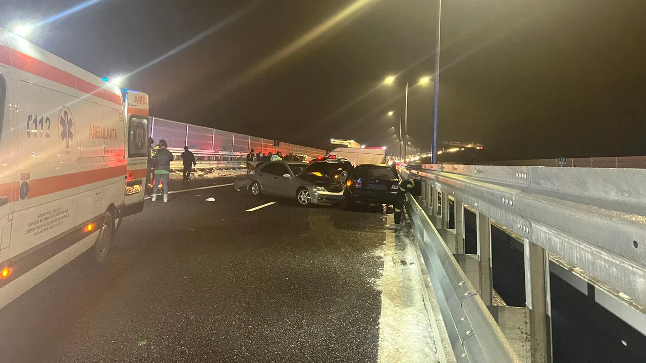 Primul carambol pe singurul lot deschis din Autostrada Sibiu - Piteşti