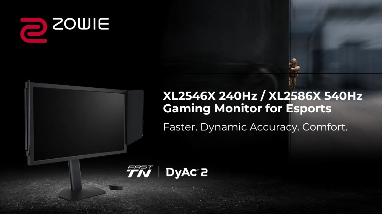 ZOWIE prezintă noile monitoare de gaming XL2546X şi XL2586X cu Fast-TN şi noua tehnologie DyAc™ 2