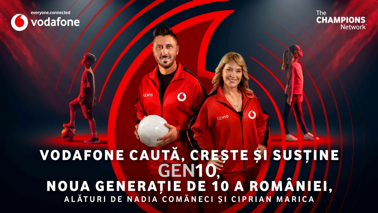 Vodafone lansează GEN10 și caută următoarea generație de campioni a României alături de Nadia Comăneci și Ciprian Marica
