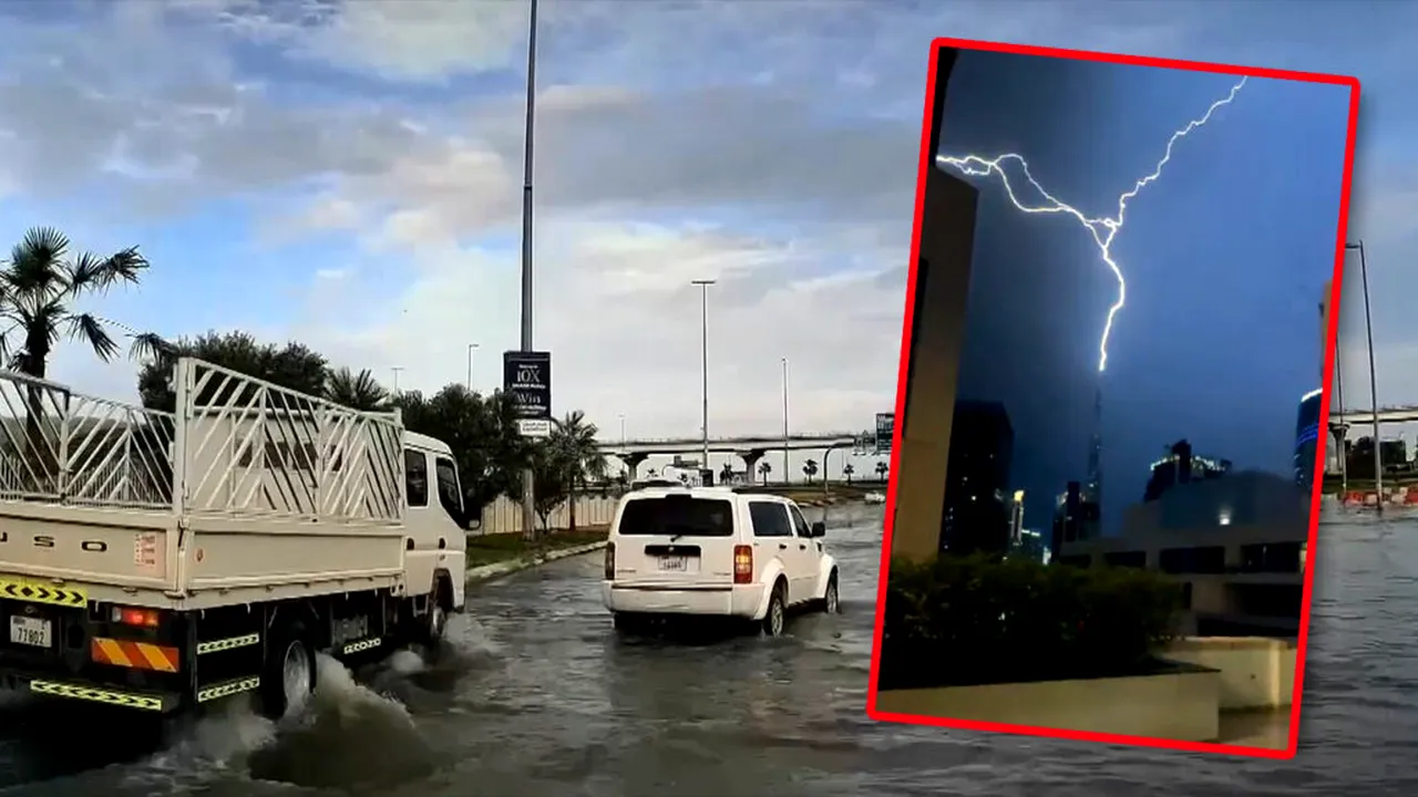 Ploi torențiale în Dubai: străzi inundate și trafic blocat după furtuna din timpul nopții