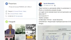 Lista persoanelor în izolare, publicată de un primar pe Facebook, a născut controverse. „Nu mi se pare corect, pentru privacy”