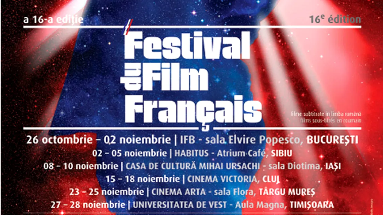 Festivalul Filmului Francez, în octombrie şi noiembrie, în şase mari oraşe din România