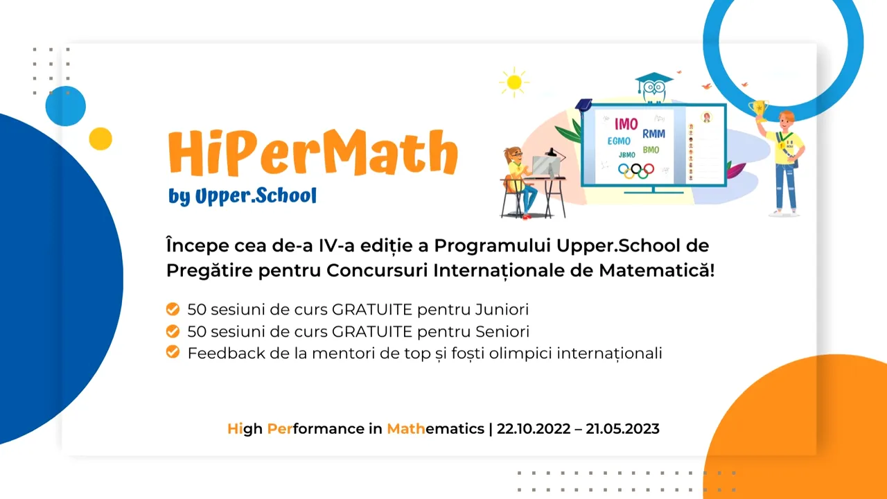 Începe HiPerMath 2022-2023 – a IV-a ediţie a programului Upper.School 