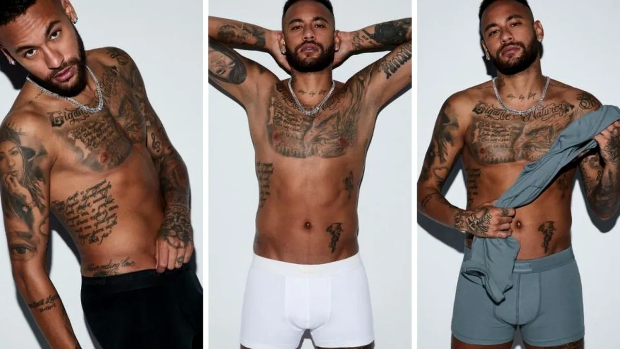 Neymar, model pentru o marcă de îmbrăcăminte creată de Kim Kardashian