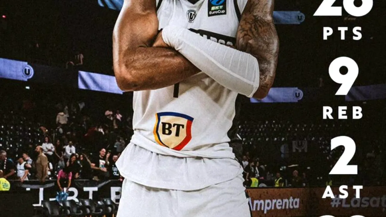 Javonte Smart, printre cei mai buni jucători ai etapei a doua din EuroCup după victoria lui U-BT Cluj
