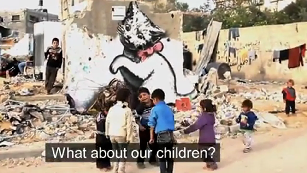 Videoclip realizat de Banksy despre dezastrul din Fâşia Gaza - IMAGINI surprinse la 6 luni de la finalul războiului