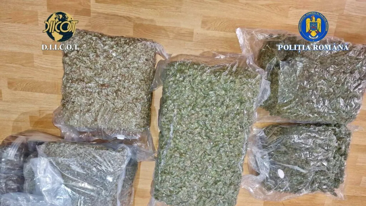 Patru bărbați prinși când ridicau colete cu 41 de kilograme de canabis