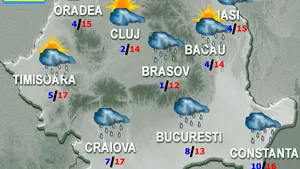 PROGNOZA METEO: Ploi, vânt şi temperaturi scăzute. Cum va fi vremea joi şi vineri
