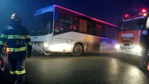 Autobuz derapat în Timiş. Printre pasageri se aflau 23 de copii. FOTO