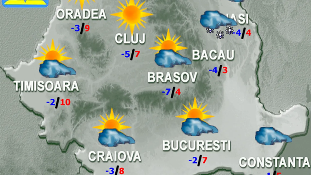 PROGNOZA METEO: Temperaturi mai mici decât în mod obişnuit. Cum va fi vremea vineri