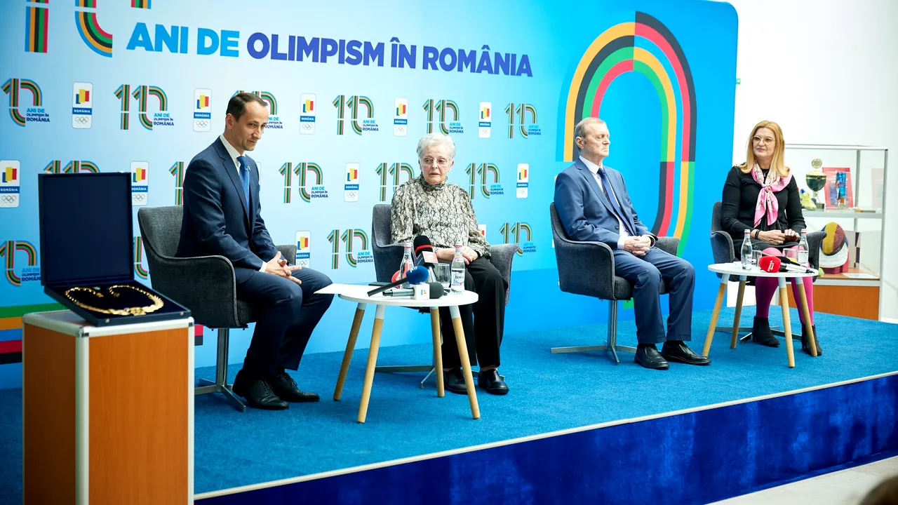 Atleta Viorica Viscopoleanu şi gimnastul Dan Grecu au primit Colanul de Aur la 110 ani de la înfiinţarea COSR