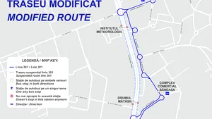 Traseul unui autobuz, deviat în zona Complexului Comercial Băneasa

