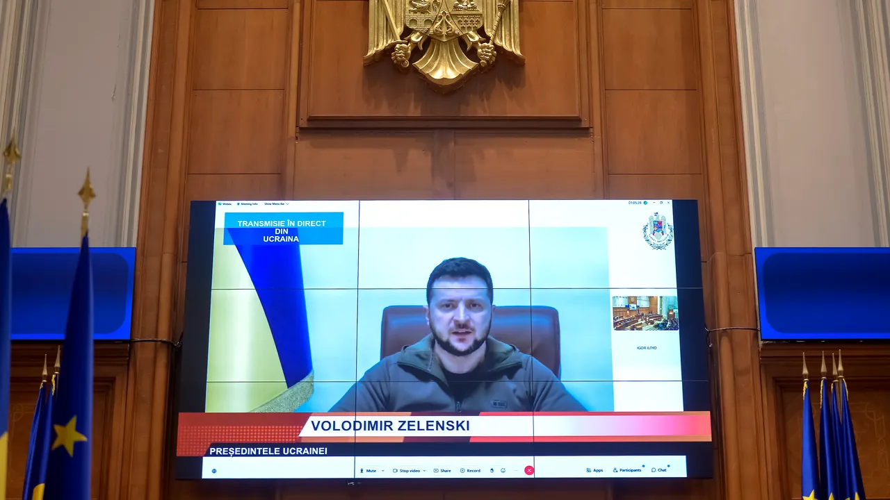 Preşedintele Ucrainei, Volodimir Zelenski, va merge la la Palatul Parlamentului