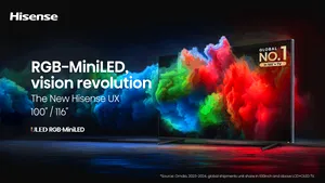 Hisense anunță lansarea televizorului UX de 116 inci cu tehnologie RGB-MiniLED și precizie avansată a culorilor
