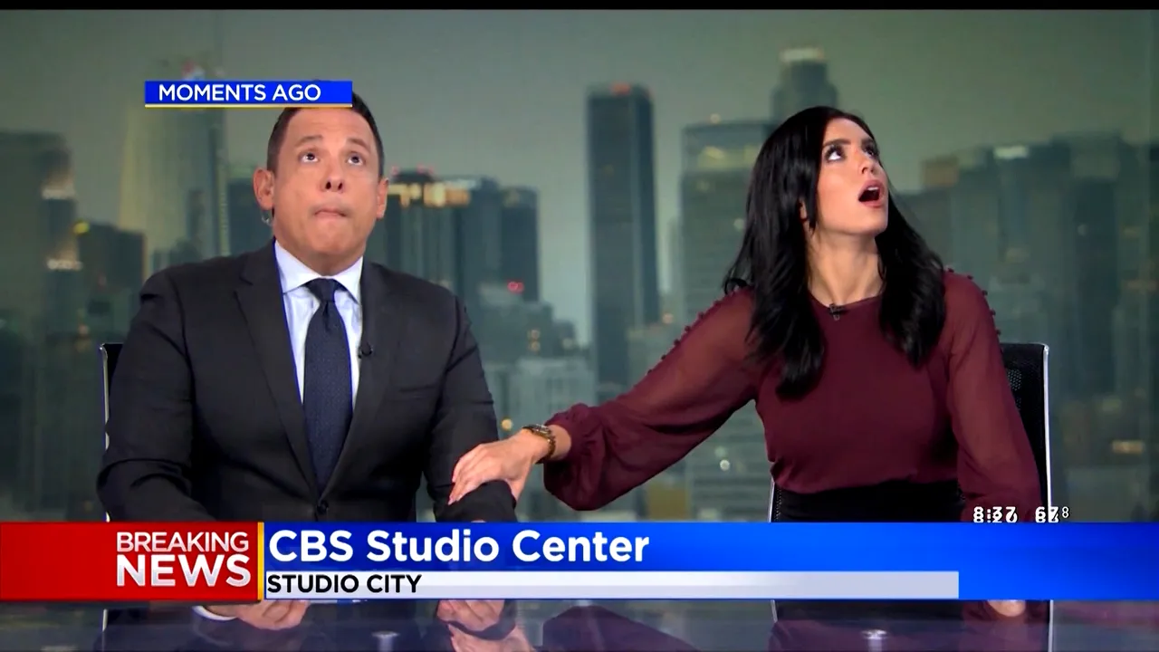 Cutremur în direct. Reacţia prezentatorilor de ştiri în timp ce seismul din California zguduia din temelii studioul TV | VIDEO