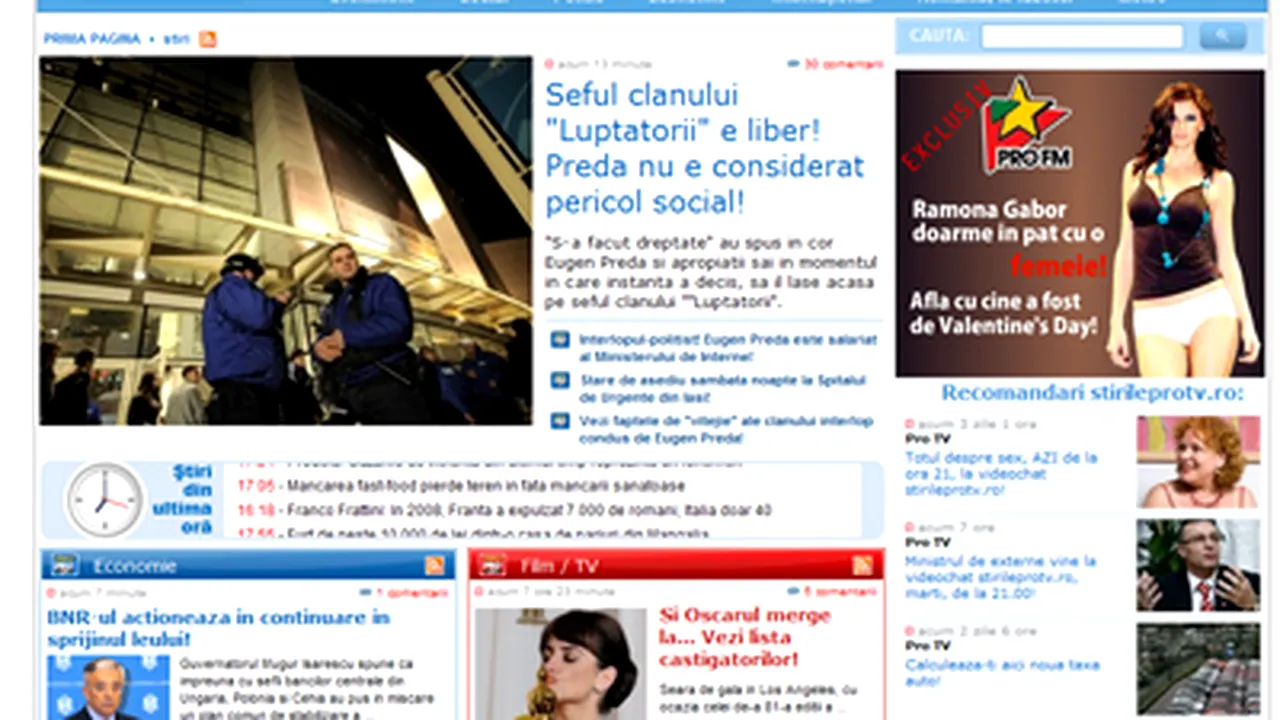 www.stirileprotv.ro, recorduri în săptămâna 16-22 februarie