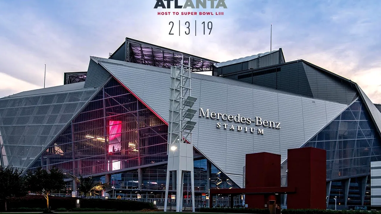 Super Bowl 2019 va avea loc pe Mercedes-Benz Stadium, o arenă de 1,6 miliarde de dolari