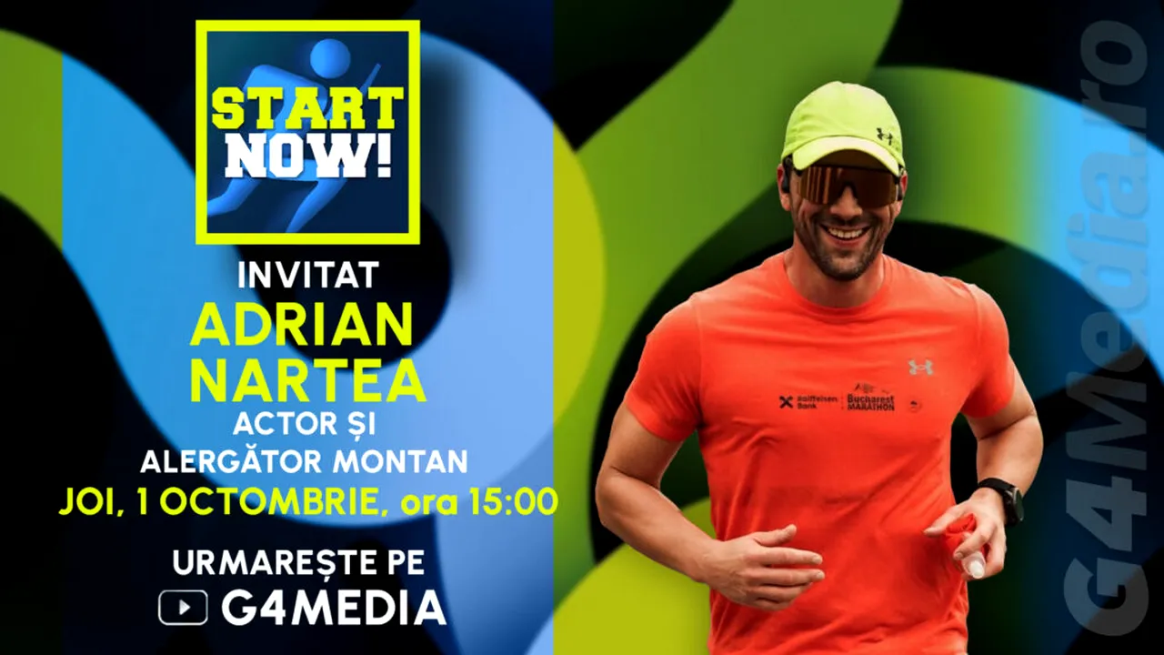 „Sportul îți arată cine ești. Eșecul e doar o cărămidă către succes”. Actorul Adrian Nartea, întreaga poveste, azi pe G4Media