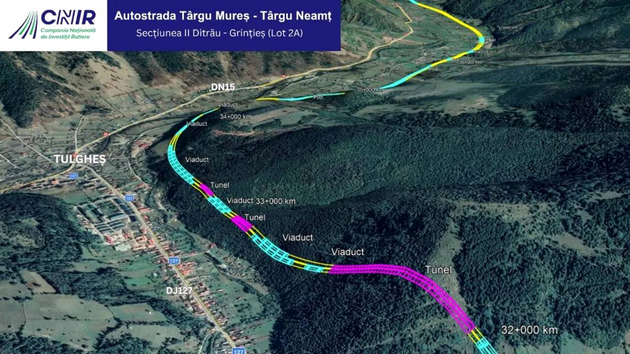 A început proiectarea sectorului Ditrău - Grințieș din A8, care traversează munții în Harghita și Neamț